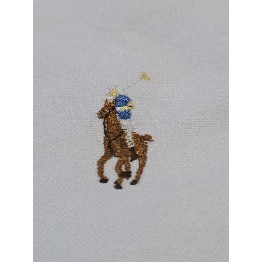 Polo Ralph Lauren Shirt Mens XL White Flesh Pony Button Up Down Long Sleeve